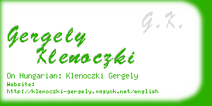 gergely klenoczki business card